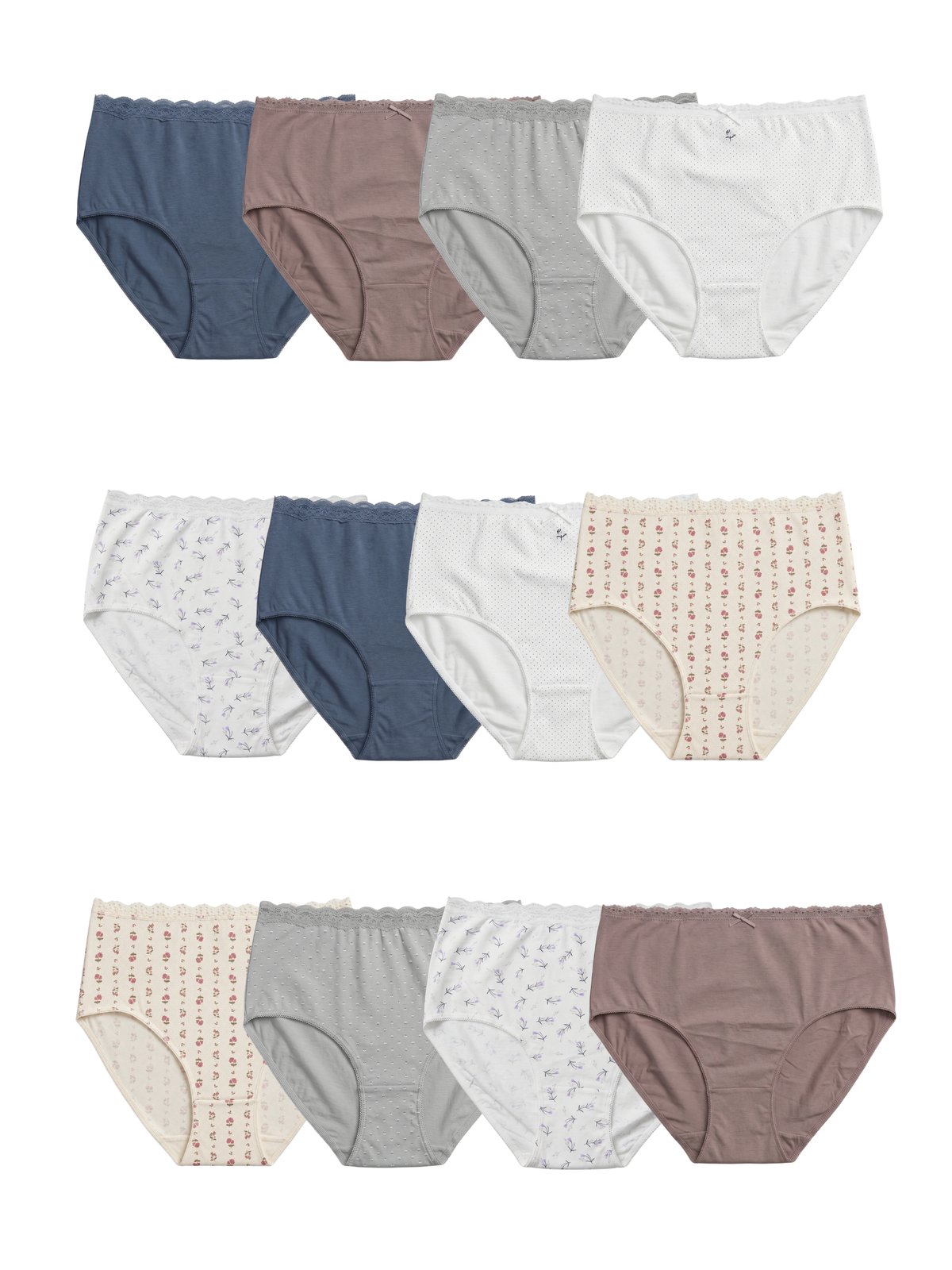 Slips Femme Maxxi en Coton - Pack (x12)