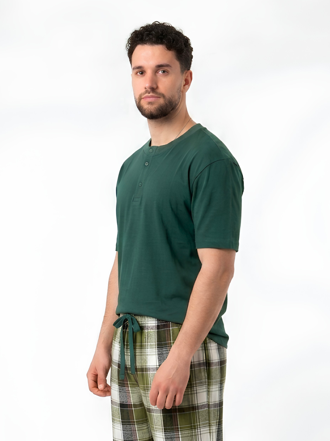 Ensemble Pyjama Carreaux Homme – Vert Sombre