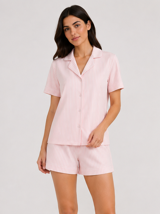 Ensemble Pyjama Court Rayé Douceur