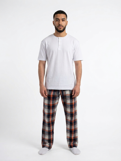 Ensemble Pyjama Carreaux Homme – Blanc