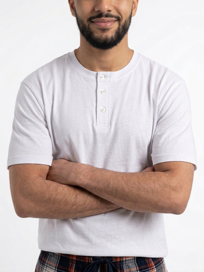 Ensemble Pyjama Carreaux Homme – Blanc